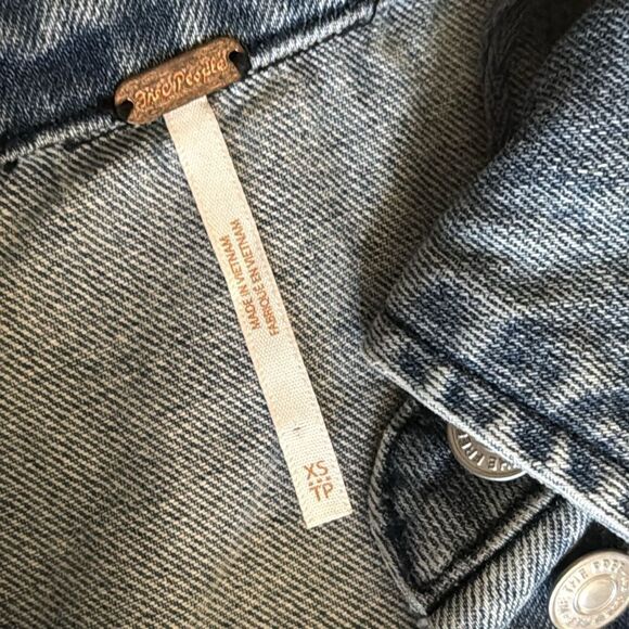 Free People Remino Denim Mini Dress in Ocean Blue - Picture 6 of 7